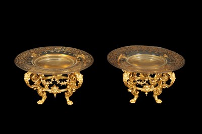 Lot 775 - FERDINAND BARBEDIENNE. AN UNUSUAL SET OF EIGHT 19TH CENTURY ORMOLU TABLE COMPORTS