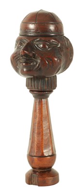 Lot 595 - AN 18TH CENTURY TREEN YEW WOOD NUTCRACKER