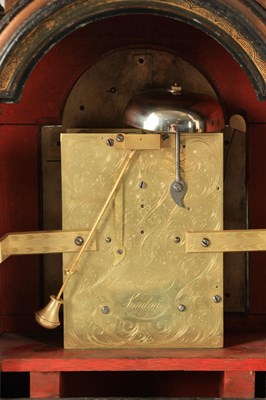 Lot 905 - JOHN ELLICOTT, LONDON. A FINE GEORGE II GREEN LACQUER CHINOISERIE BRACKET CLOCK