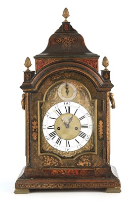 Lot 905 - JOHN ELLICOTT, LONDON. A FINE GEORGE II GREEN LACQUER CHINOISERIE BRACKET CLOCK