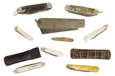 Lot 413 - A COLLECTION OF NINE MULTI BLADE PENKNIVES