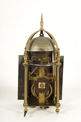 Lot 923 - SAMUEL GUY, LONDON. AN EARLY 18TH CENTURY BRASS LANTERN CLOCK