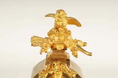 Lot 775 - A SMALL LATE 19TH CENTURY FRENCH PORCELAIN PANELLED ORMOLU CARRIAGE STYLE MANTEL CLOCK