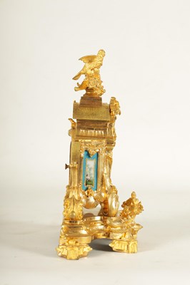 Lot 775 - A SMALL LATE 19TH CENTURY FRENCH PORCELAIN PANELLED ORMOLU CARRIAGE STYLE MANTEL CLOCK