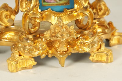 Lot 775 - A SMALL LATE 19TH CENTURY FRENCH PORCELAIN PANELLED ORMOLU CARRIAGE STYLE MANTEL CLOCK