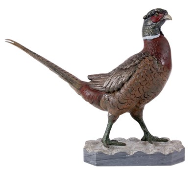 Lot 547 - A 20th CENTURY COLD PAINTED METAL MODEL OF A...