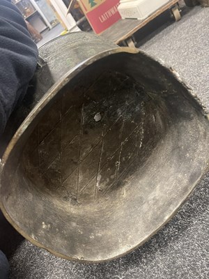 Lot 218 - A LARGE CHINESE MING DYNASTY SQUARE SECTION TWO-HANDLED BRONZE BALUSTER VASE