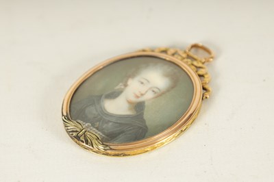 Lot 260 - AN 18TH CENTURY FRENCH MINIATURE PORTRAIT OF MADAME DU BARRY