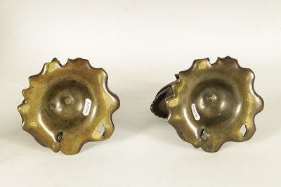 Lot 167 - A PAIR OF JAPANESE MEIJI PERIOD BRONZE AND GOLD INLAID CENSERS