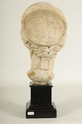 Lot 796 - AN INTERESTING 18TH CENTURY ITALIAN CARVED  MARBLE HEAD OF A GODDESS