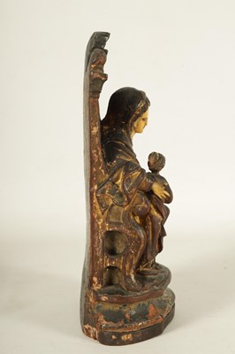 Lot 584 - AN 18TH CENTURY PORTUGUESE COLONIAL POLYCHROME CARVED WOOD AND IVORY SET SCULPTURE