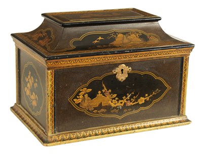 Lot 590 - A FINE 19TH CENTURY FRENCH BLACK AND GOLD LACQUERWORK ROSEWOOD BOX IN THE JAPANESE TASTE