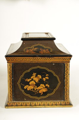 Lot 590 - A FINE 19TH CENTURY FRENCH BLACK AND GOLD LACQUERWORK ROSEWOOD BOX IN THE JAPANESE TASTE