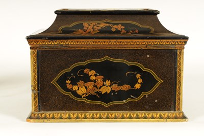 Lot 590 - A FINE 19TH CENTURY FRENCH BLACK AND GOLD LACQUERWORK ROSEWOOD BOX IN THE JAPANESE TASTE