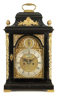 Lot 924 - ROBERT HENDERSON, LONDON A GEORGE III EBONISED AND ORMOLU MOUNTED BRACKET CLOCK