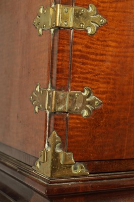 Lot 1063 - A FINE 19TH CENTURY FIDDLE BACK MAHOGANY ENGLISH COLLECTORS CABINET IN THE CHINESE TASTE