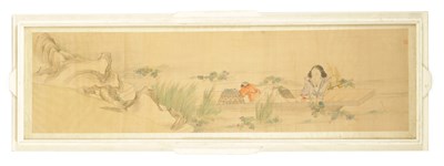 Lot 211 - A 19TH CENTURY CHINESE WATERCOLOUR ON SILK PANEL