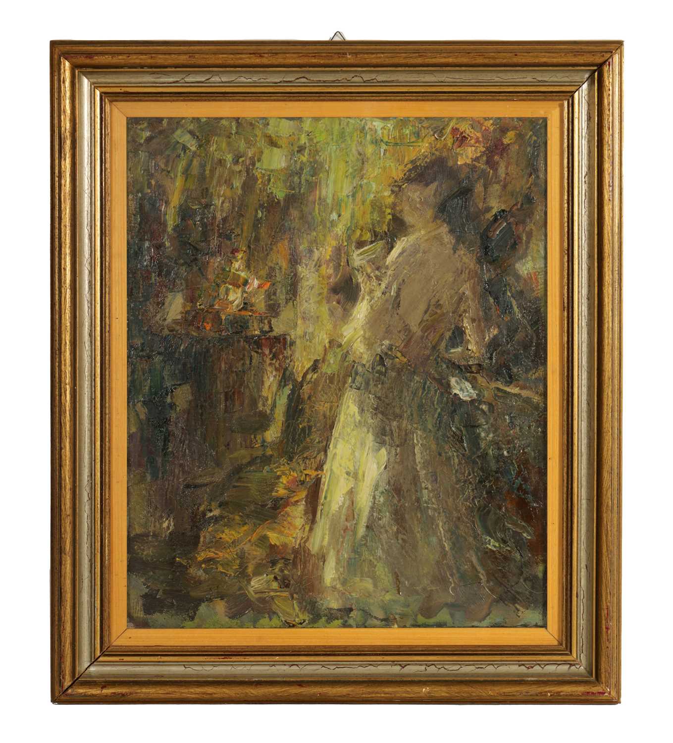 Lot 810 - AN EARLY 20TH CENTURY ABSTRACT HEAVY IMPASTO OIL ON CANVAS