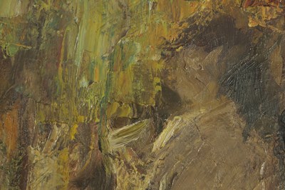 Lot 810 - AN EARLY 20TH CENTURY ABSTRACT HEAVY IMPASTO OIL ON CANVAS