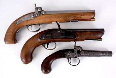 Lot 370 - THREE GEORGE III PISTOLS FOR RESTORATION.