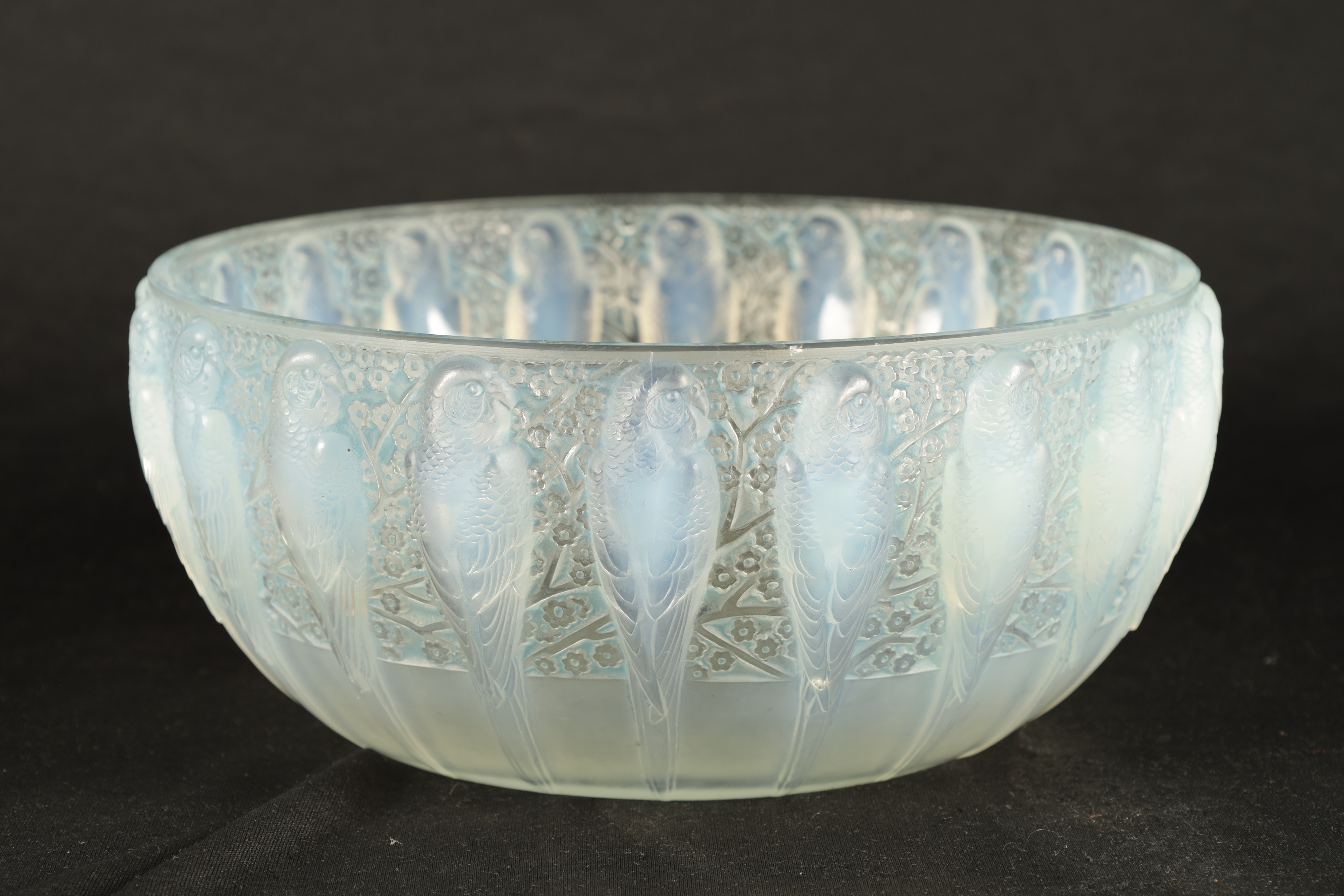 Lot 9 - A Rene Lalique Opalescent Blue Stained