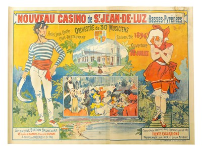 Lot 927 - A MASSIVE ORIGINAL VINTAGE FRENCH CASINO ADVERTISING POSTER