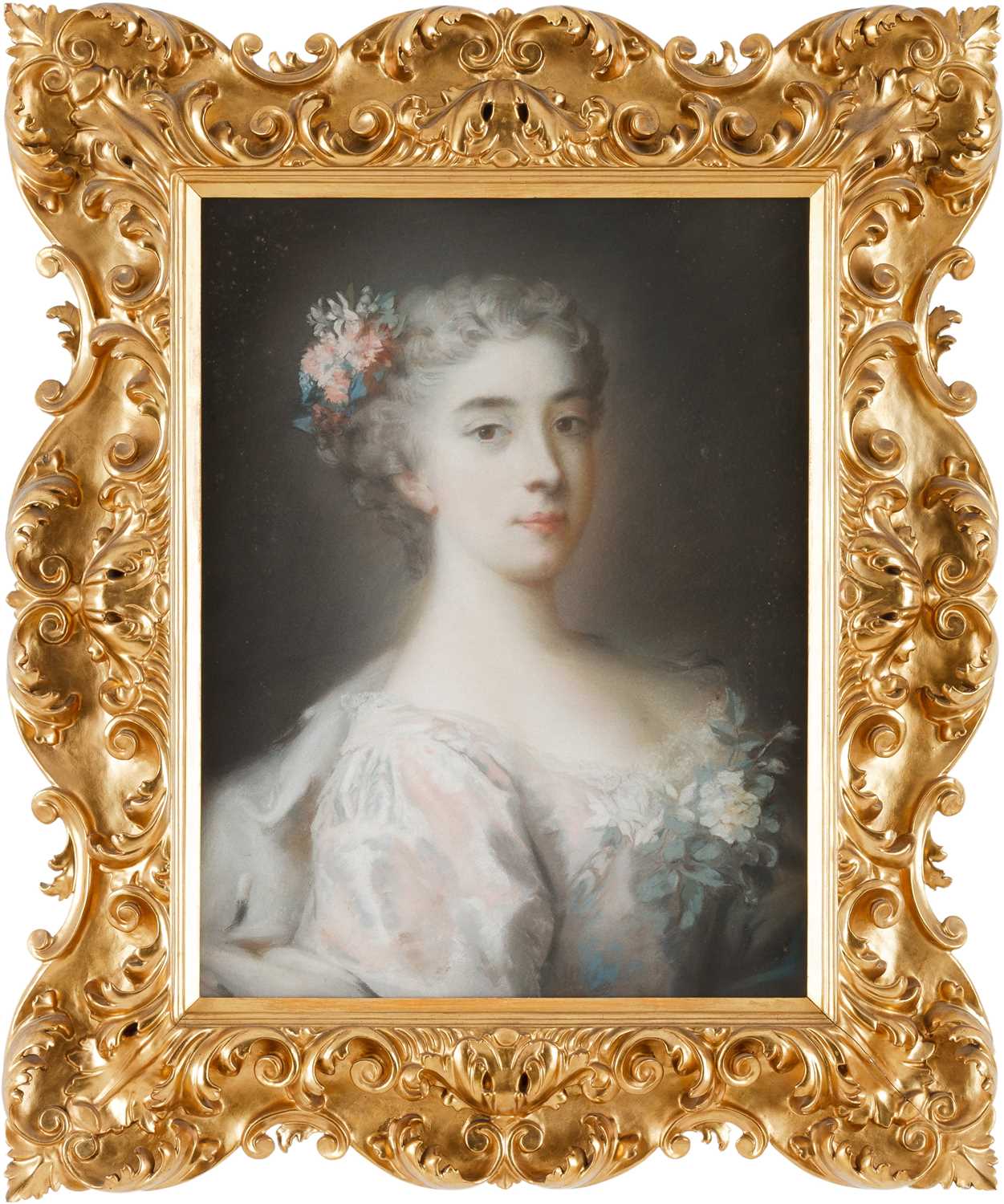 Lot 858 - AN 18TH/19TH CENTURY PASTEL PORTRAIT OF A LADY