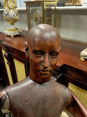 Lot 710 - A 19TH CENTURY LIFE SIZE WOODEN LAY FIGURE