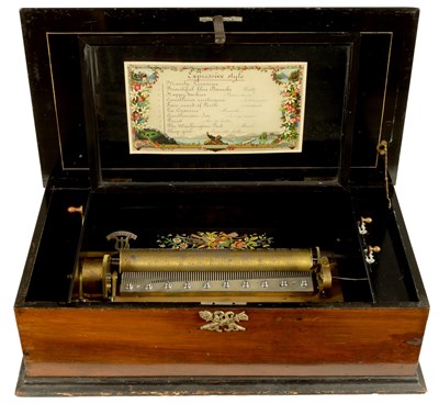 Lot 293 - A LARGE LATE 19TH CENTURY 10-AIR SWISS CYLINDER MUSIC BOX