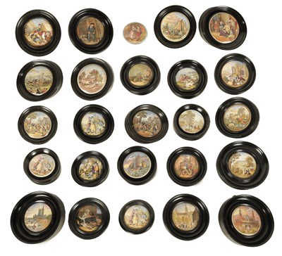 Lot 21 - A COLLECTION OF 25 19TH CENTURY PRATT POT LIDS