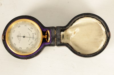 Lot 289 - A LATE 19TH CENTURY POCKET BAROMETER, THERMOMETER COMPASS COMPENDIUM