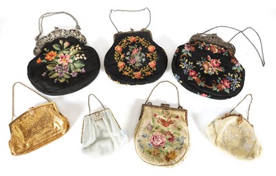 Lot 553 - A COLLECTION OF SEVEN EMBROIDERED AND BEADWORK CLUTCH BAGS