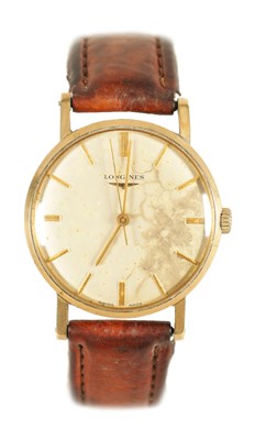 Lot 227 - A GENTLEMAN’S VINTAGE 9CT GOLD LONGINES WRIST WATCH