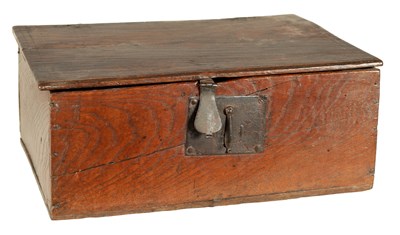 Lot 324 - A LATE 17TH CENTURY OAK BIBLE BOX