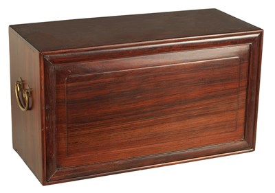 Lot 129 - A 19TH CENTURY CHINESE HARDWOOD BOX