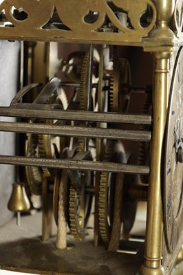 Lot 491 - SAMUEL BETTS, LONDINI. A CHARLES II BRASS LANTERN CLOCK