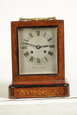 Lot 379 - LAINE, PARIS. A MID 19TH CENTURY FRENCH INLAID ROSEWOOD MANTEL CLOCK