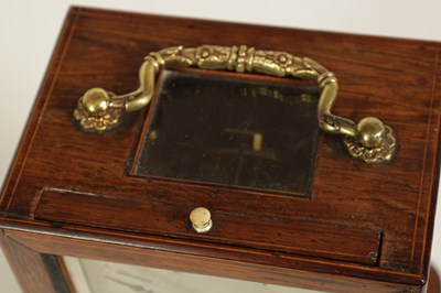 Lot 379 - LAINE, PARIS. A MID 19TH CENTURY FRENCH INLAID ROSEWOOD MANTEL CLOCK