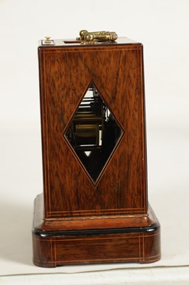 Lot 379 - LAINE, PARIS. A MID 19TH CENTURY FRENCH INLAID ROSEWOOD MANTEL CLOCK