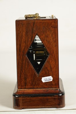 Lot 379 - LAINE, PARIS. A MID 19TH CENTURY FRENCH INLAID ROSEWOOD MANTEL CLOCK