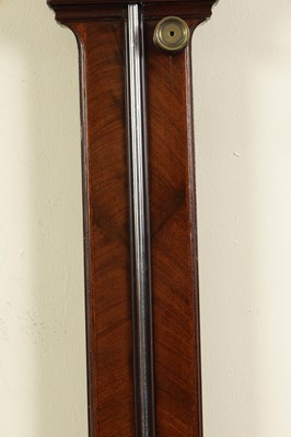 Lot 399 - FRASER, LONDON. A GEORGE III MAHOGANY STICK BAROMETER