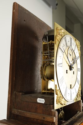 Lot 489 - JAMES CLOWES, LONDINI FECIT. A FINE WILLIAM AND MARY 10" MARQUETRY INLAID WALNUT LONGCASE CLOCK