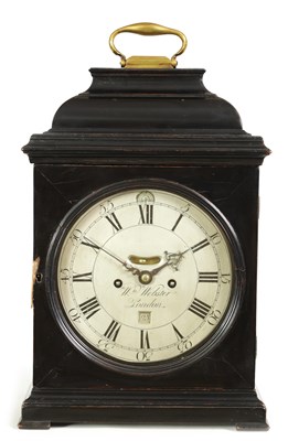 Lot 508 - WILLIAM WEBSTER, LONDON. A GEORGE III EBONISED VERGE BRACKET CLOCK