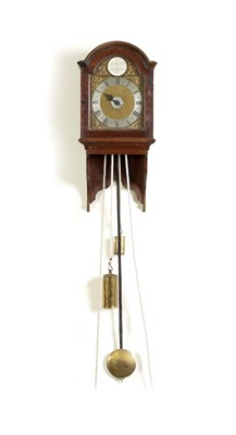 Lot 501 - RICHARD COMBER, LEWES. A GEORGE III HOODED BRASS DIAL WALL CLOCK