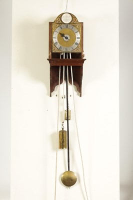 Lot 501 - RICHARD COMBER, LEWES. A GEORGE III HOODED BRASS DIAL WALL CLOCK