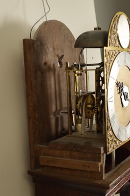 Lot 501 - RICHARD COMBER, LEWES. A GEORGE III HOODED BRASS DIAL WALL CLOCK