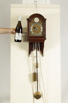 Lot 501 - RICHARD COMBER, LEWES. A GEORGE III HOODED BRASS DIAL WALL CLOCK