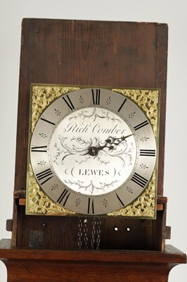 Lot 409 - RICHARD COMBER, LEWES. A GEORGE III OAK 30-HOUR LONGCASE CLOCK