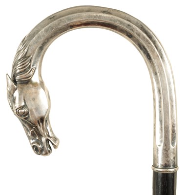 Lot 283 - A LATE 19TH CENTURY ART NOUVEAU SILVER TOPPED WALKING STICK