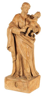 Lot 574 - AN 18TH CENTURY ITALIAN TERRACOTTA FIGURAL SCULPTURE